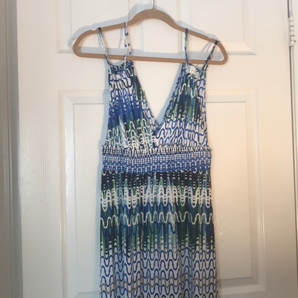 Blue spaghetti strap dress
